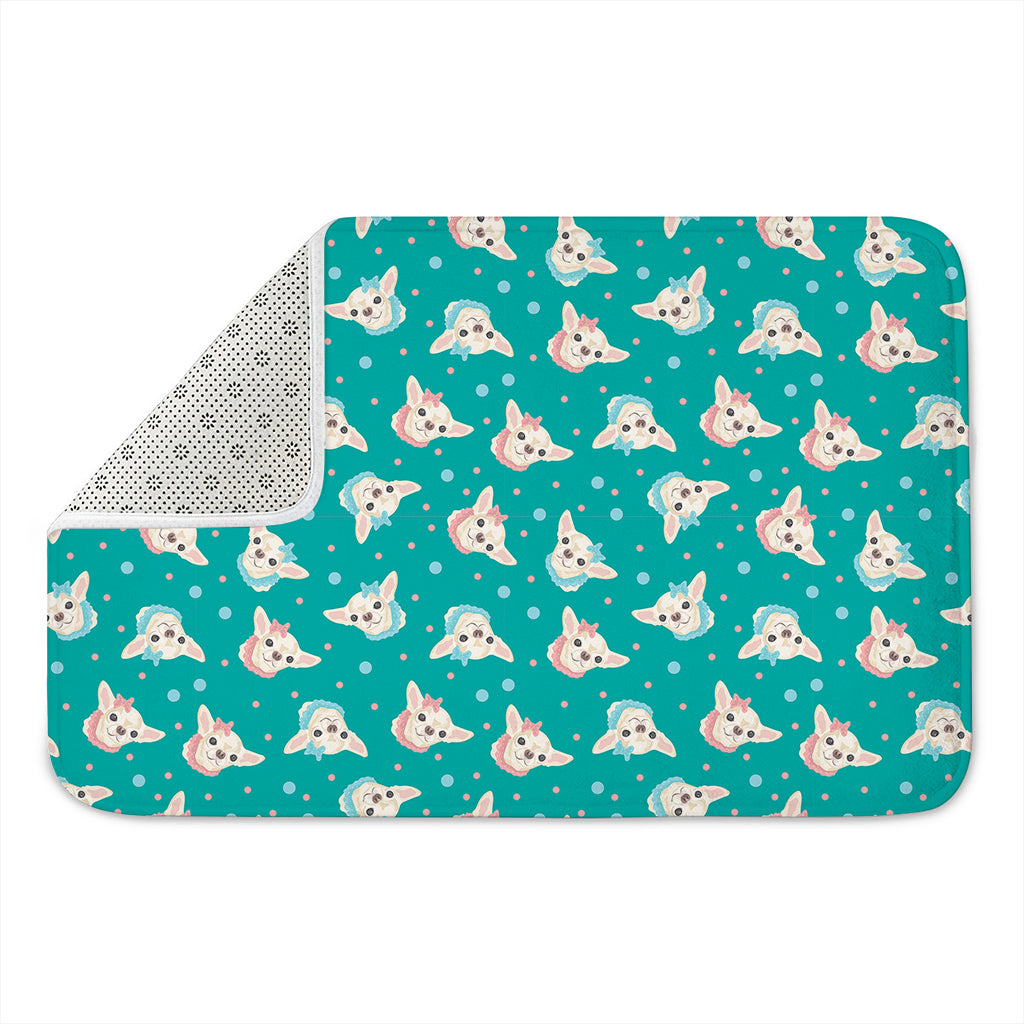 Chihuahua Puppy Pattern Print Indoor Door Mat