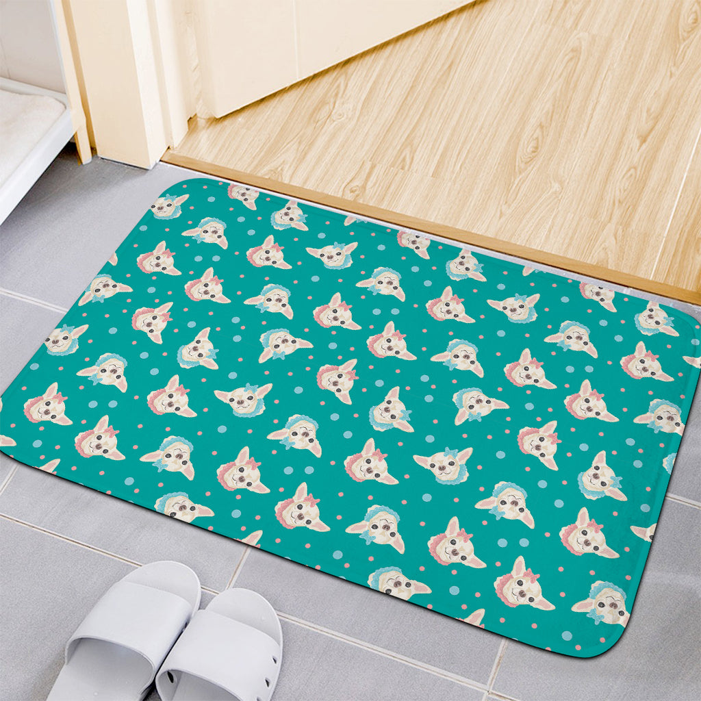 Chihuahua Puppy Pattern Print Indoor Door Mat