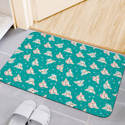 Chihuahua Puppy Pattern Print Indoor Door Mat
