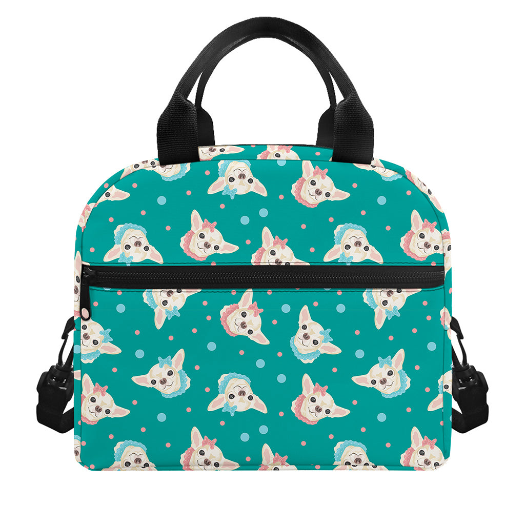 Chihuahua Puppy Pattern Print Insulated Lunch Bag