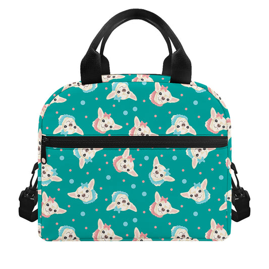 Chihuahua Puppy Pattern Print Insulated Lunch Bag