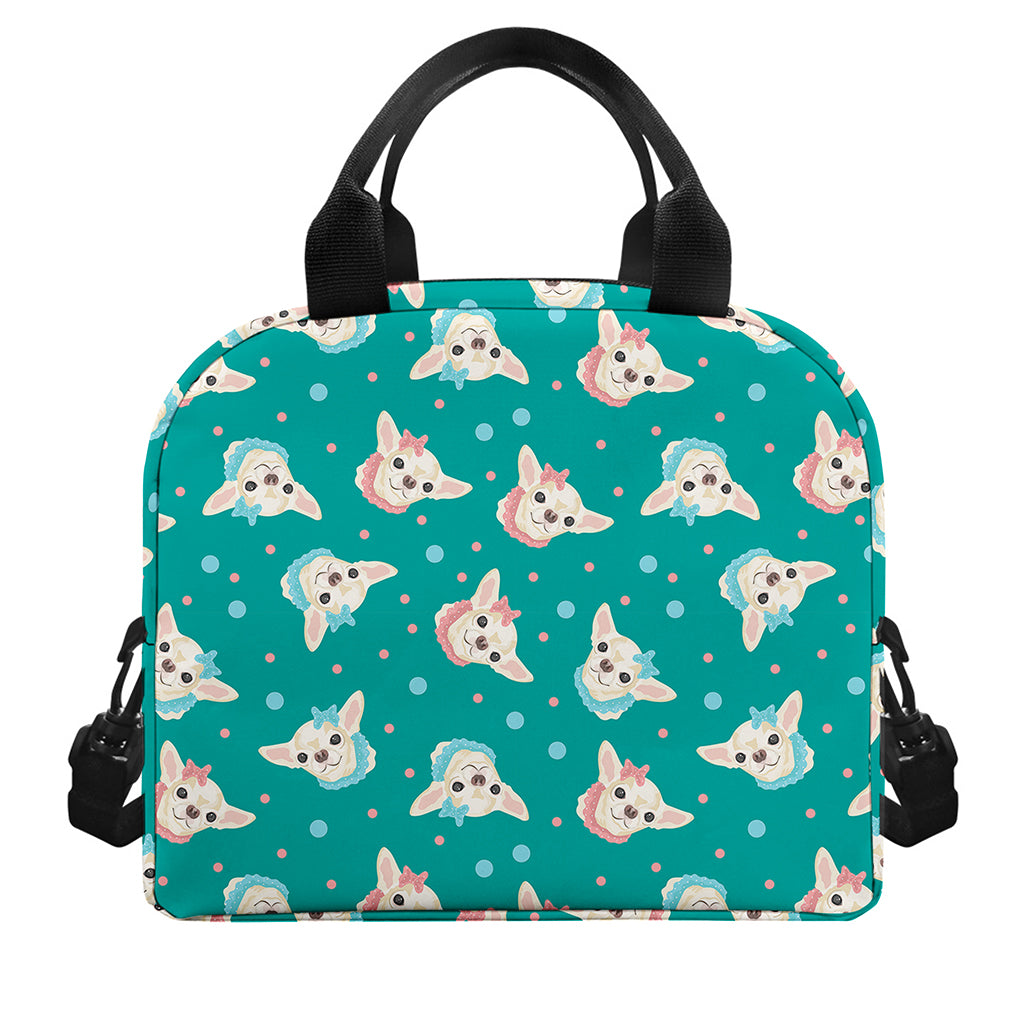 Chihuahua Puppy Pattern Print Insulated Lunch Bag