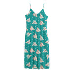 Chihuahua Puppy Pattern Print Jersey Midi Cami Dress