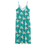 Chihuahua Puppy Pattern Print Jersey Midi Cami Dress