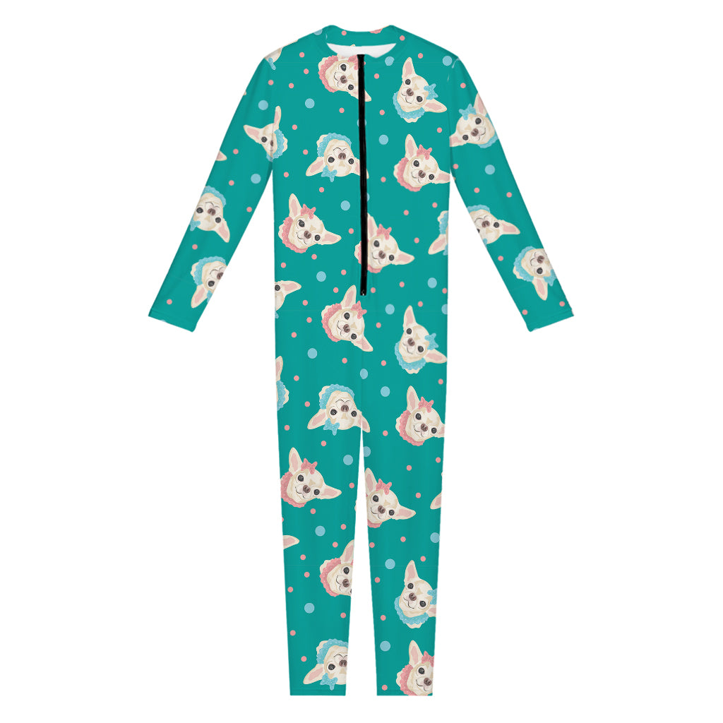 Chihuahua Puppy Pattern Print Jumpsuit