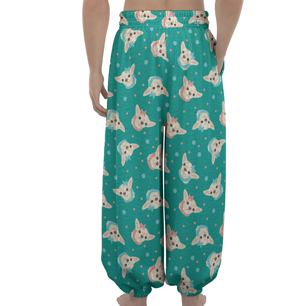 Chihuahua Puppy Pattern Print Lantern Pants