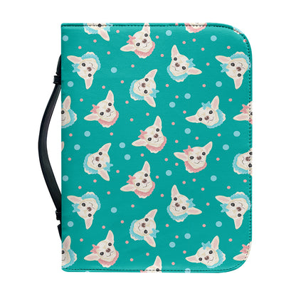 Chihuahua Puppy Pattern Print Leather Bible Cover