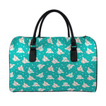 Chihuahua Puppy Pattern Print Leather Duffle Bag