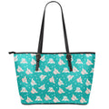 Chihuahua Puppy Pattern Print Leather Tote Bag With Zipper