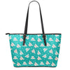 Chihuahua Puppy Pattern Print Leather Tote Bag