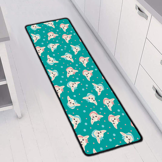 Chihuahua Puppy Pattern Print Long Kitchen Mat