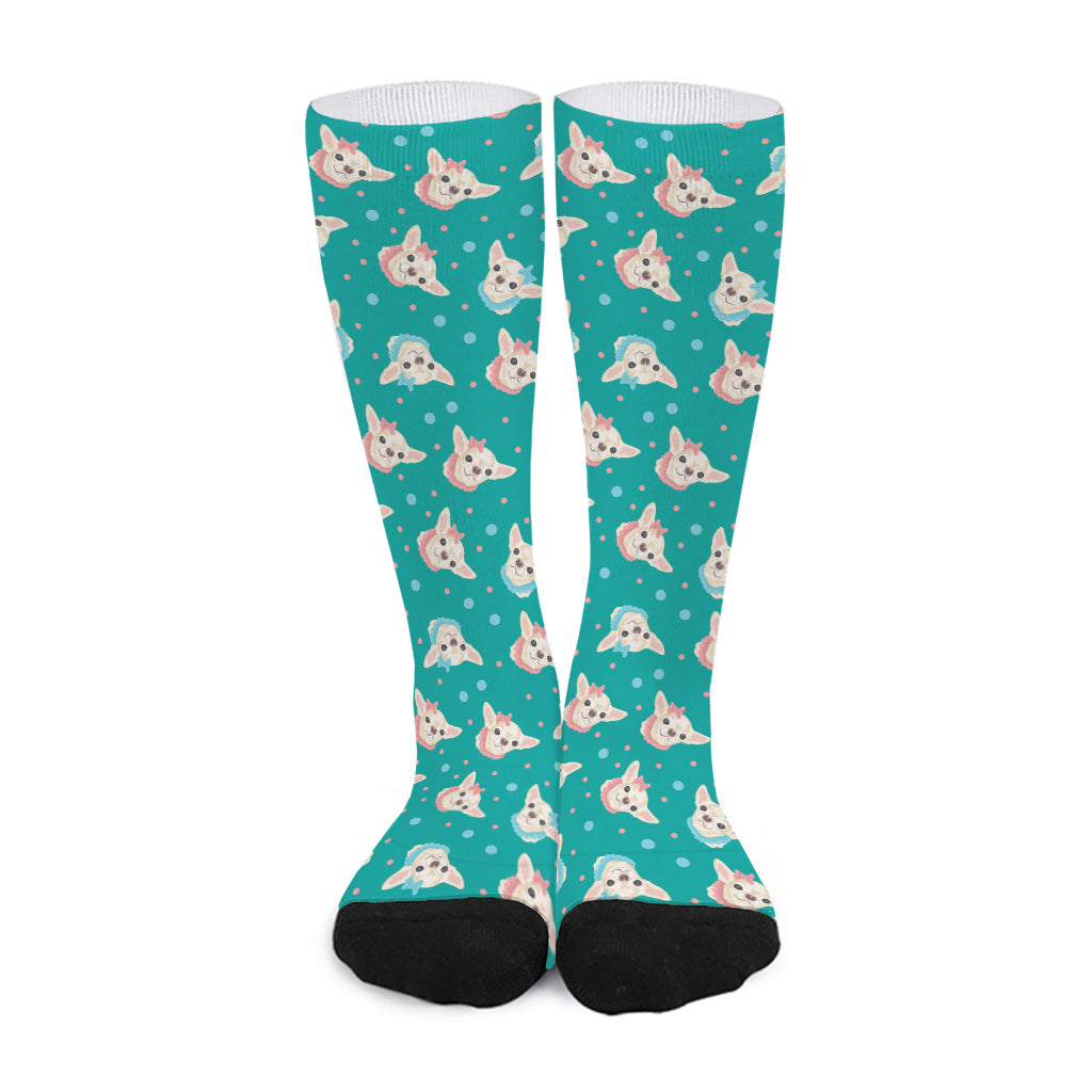 Chihuahua Puppy Pattern Print Long Socks