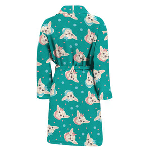 Chihuahua Puppy Pattern Print Men's Bathrobe