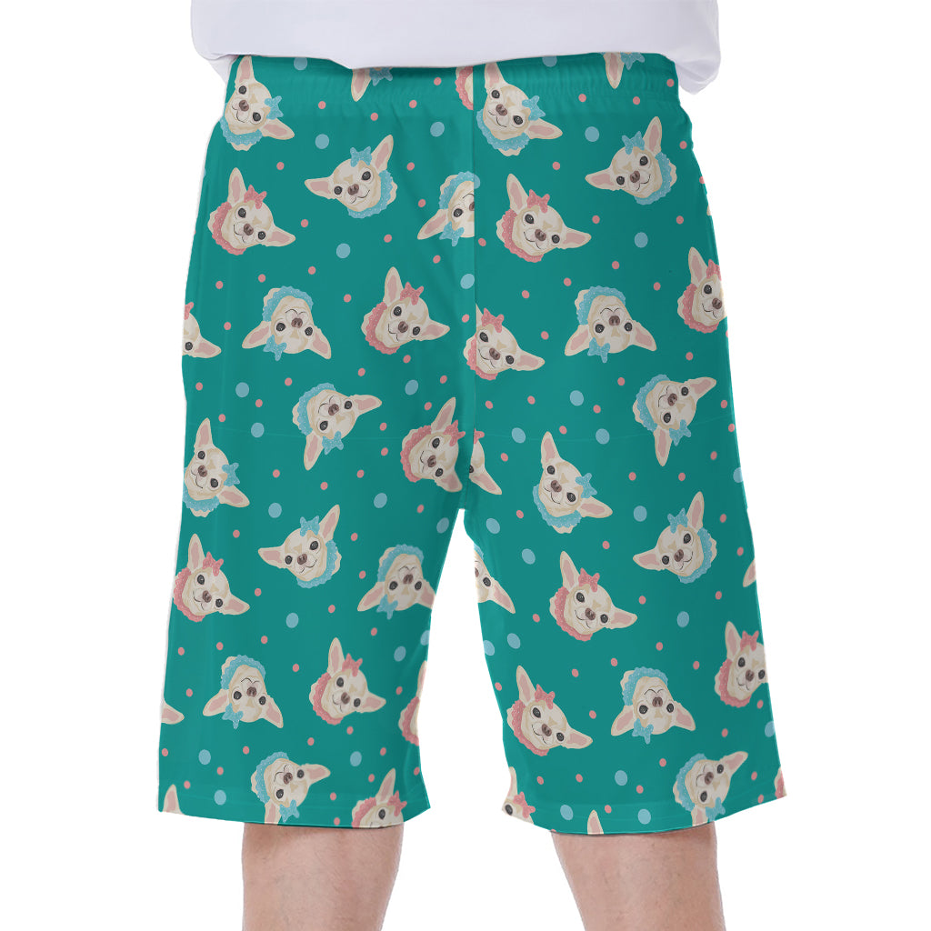 Chihuahua Puppy Pattern Print Men's Beach Shorts