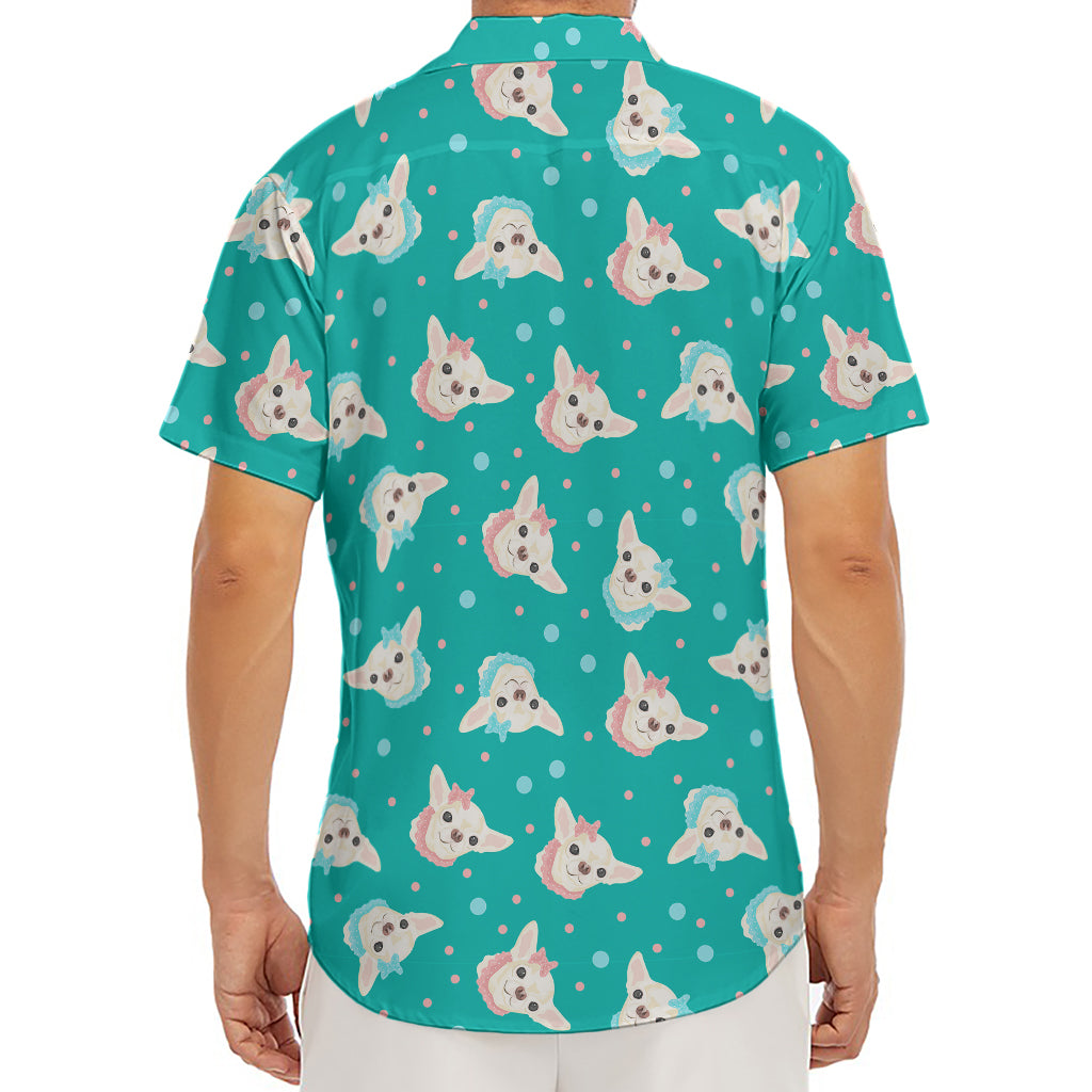 Chihuahua Puppy Pattern Print Men's Deep V-Neck Shirt