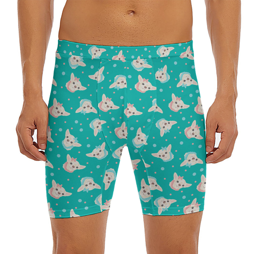 Chihuahua Puppy Pattern Print Men's Long Boxer Briefs