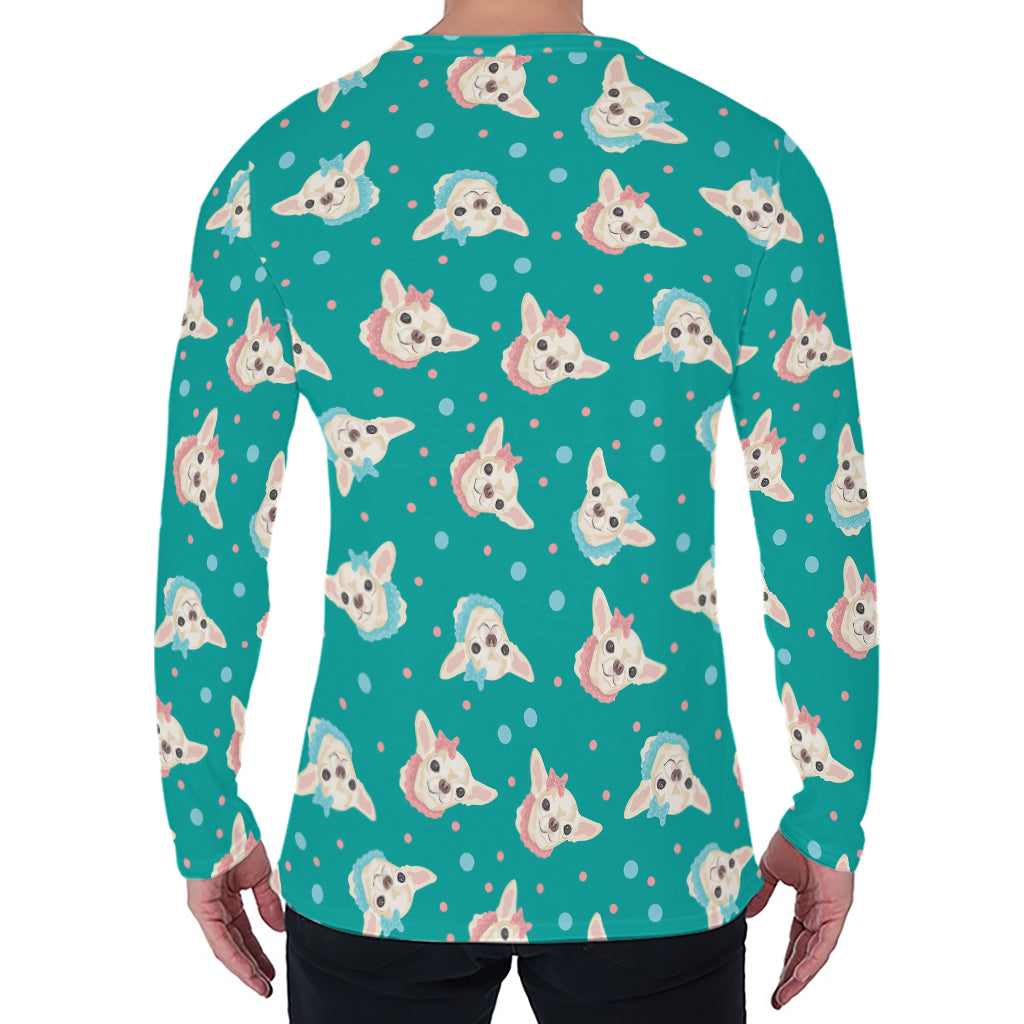 Chihuahua Puppy Pattern Print Men's Long Sleeve T-Shirt