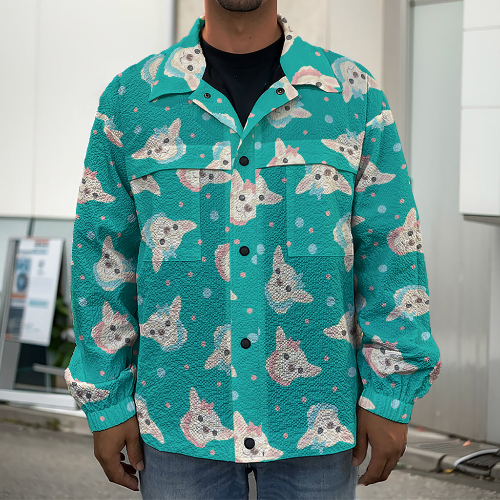 Chihuahua Puppy Pattern Print Men's Shirt Jacket