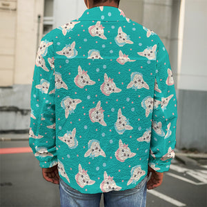 Chihuahua Puppy Pattern Print Men's Shirt Jacket