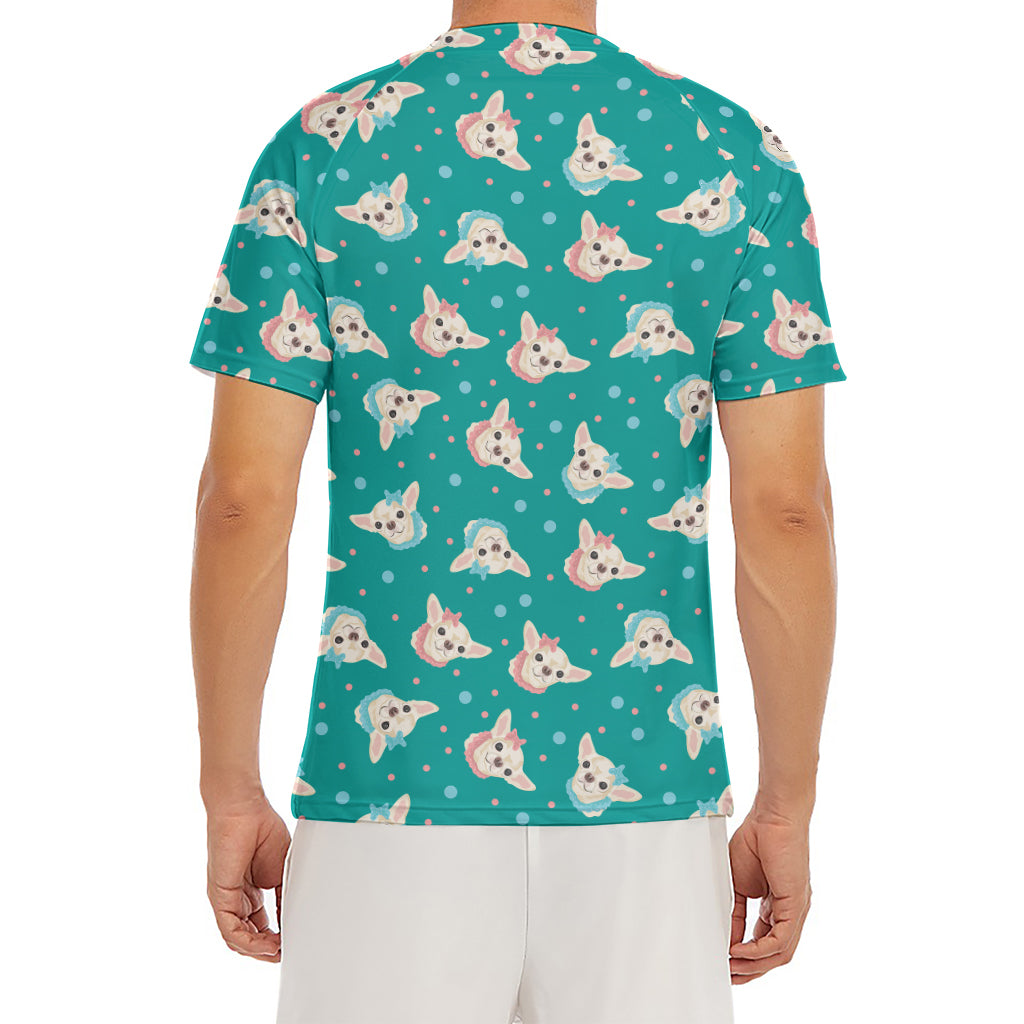 Chihuahua Puppy Pattern Print Men's Short Sleeve Rash Guard