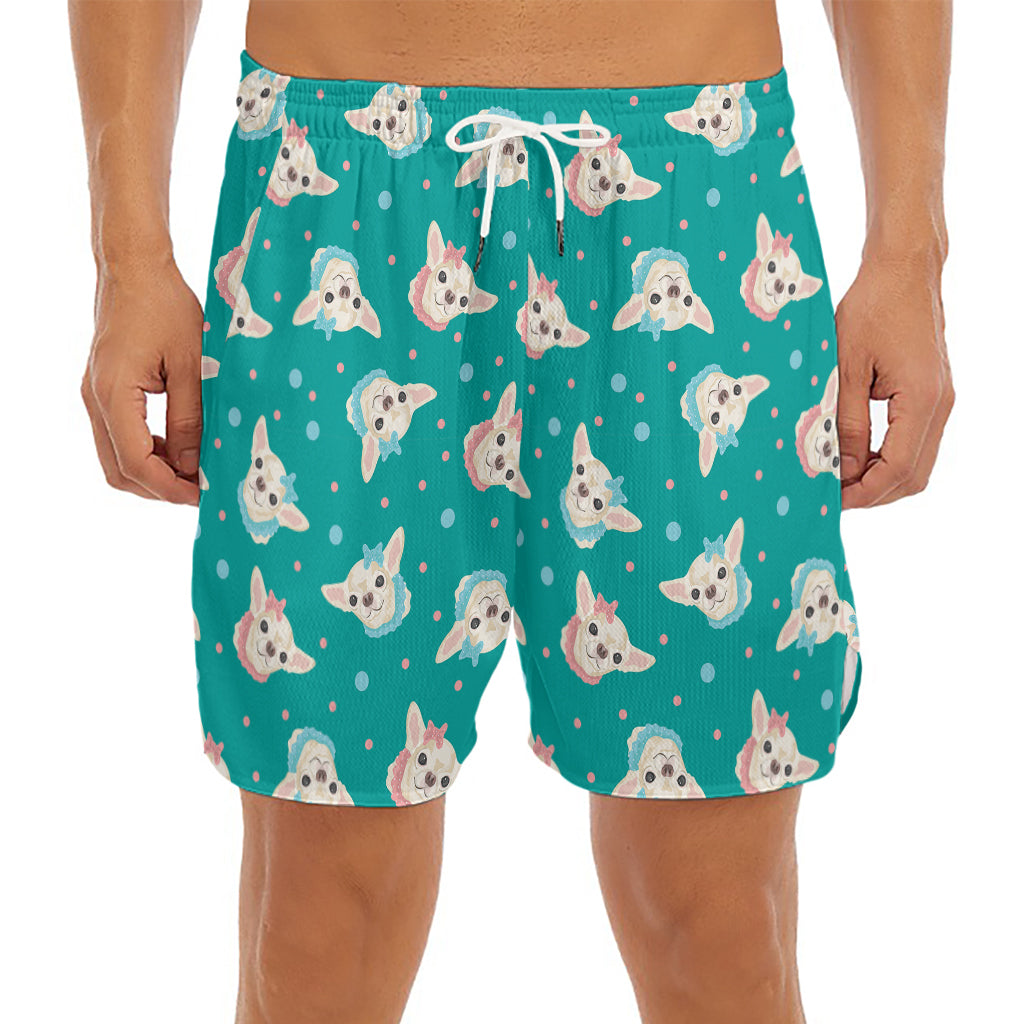 Chihuahua Puppy Pattern Print Men's Split Running Shorts