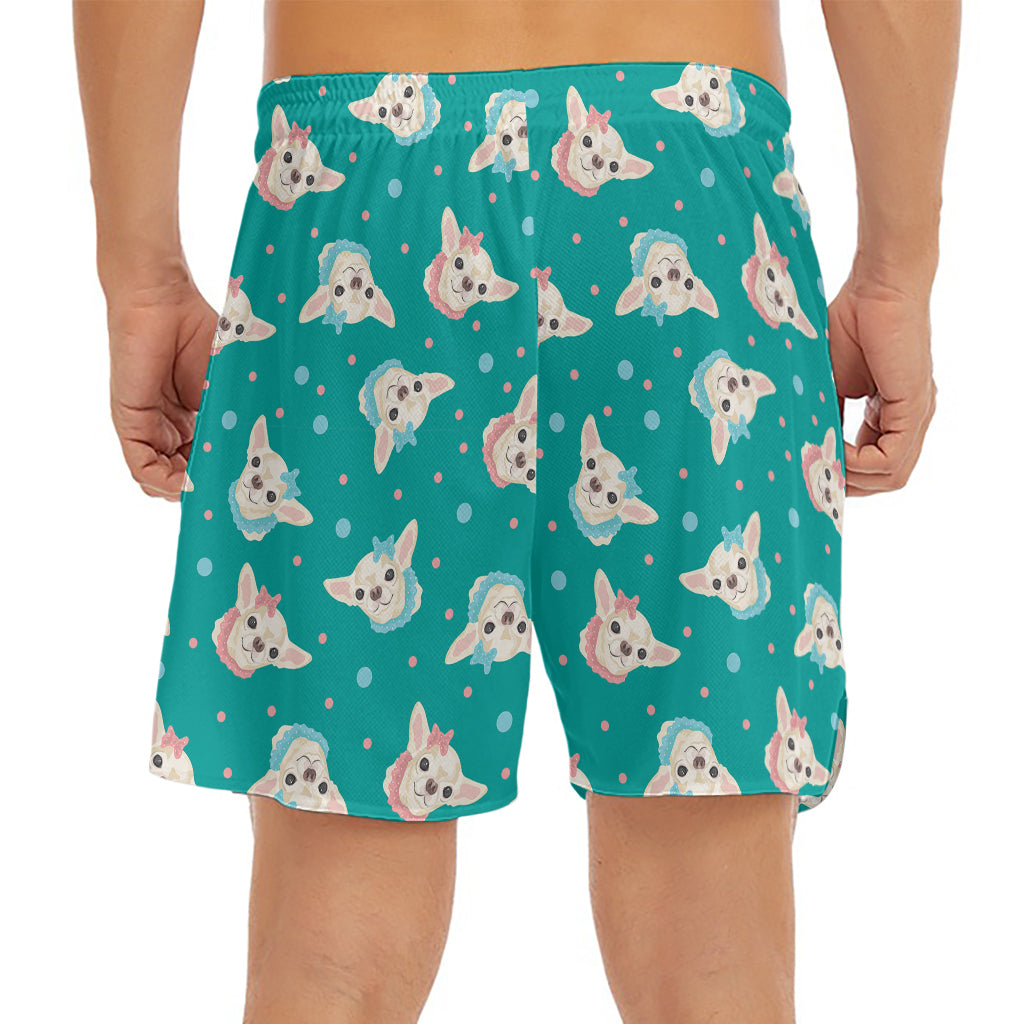 Chihuahua Puppy Pattern Print Men's Split Running Shorts