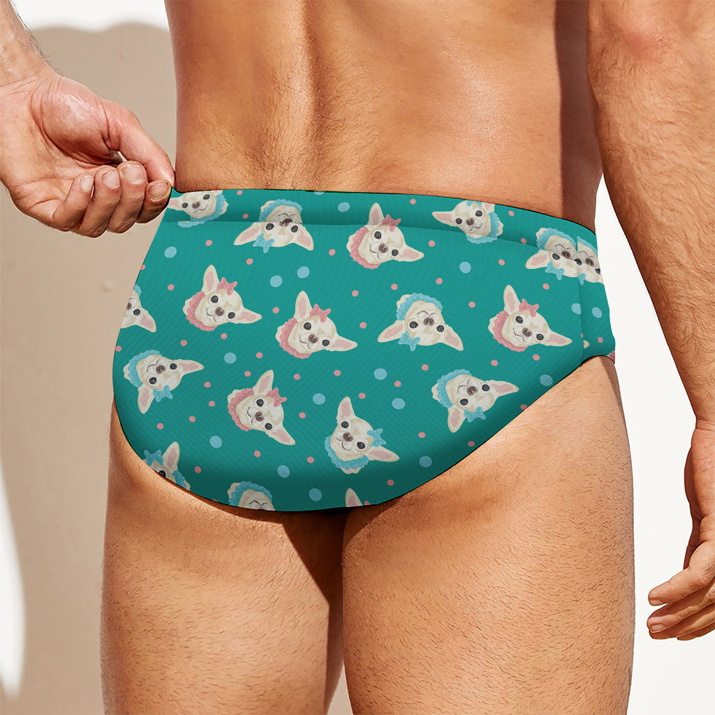 Chihuahua Puppy Pattern Print Men's Swim Briefs