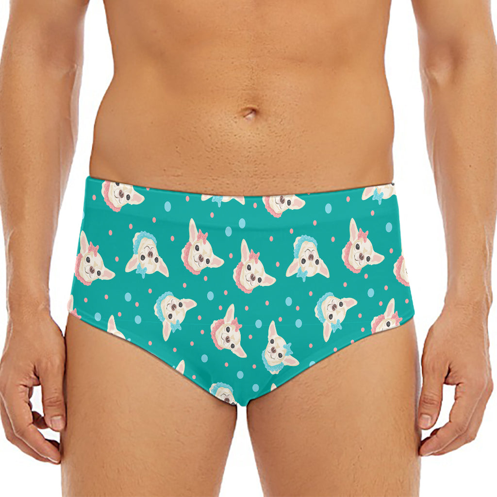 Chihuahua Puppy Pattern Print Men's Triangle Swim Briefs