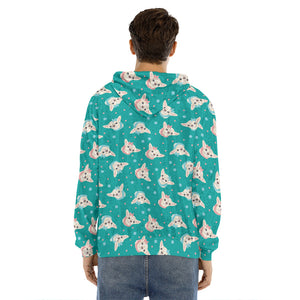 Chihuahua Puppy Pattern Print Men's Velvet Pullover Hoodie