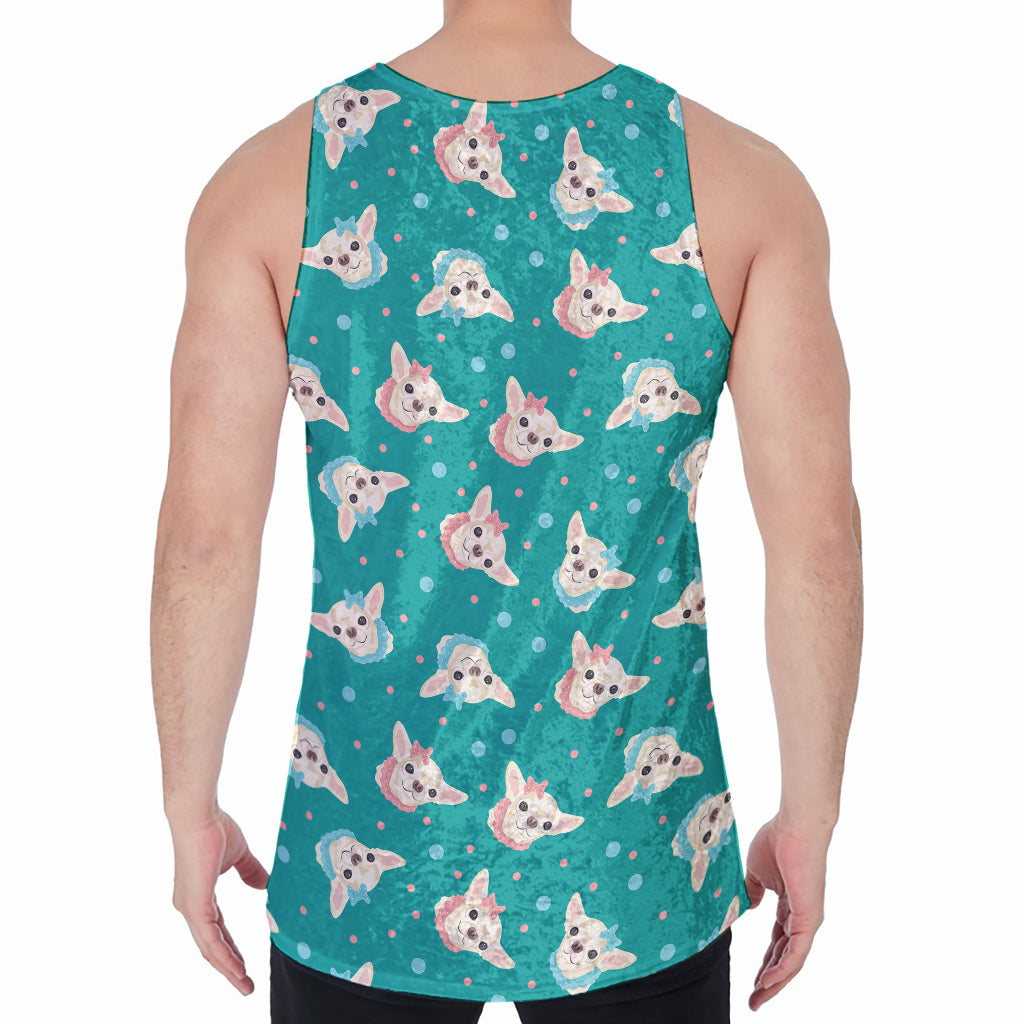 Chihuahua Puppy Pattern Print Men's Velvet Tank Top