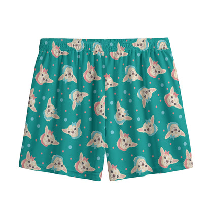 Chihuahua Puppy Pattern Print Mesh Shorts