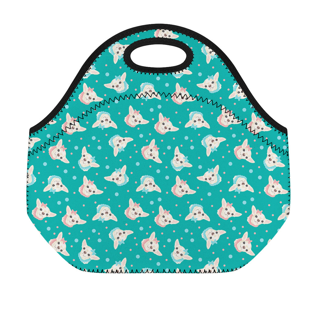 Chihuahua Puppy Pattern Print Neoprene Lunch Bag