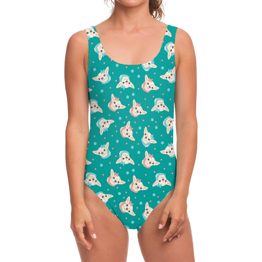 Chihuahua Puppy Pattern Print One Piece Swimsuit