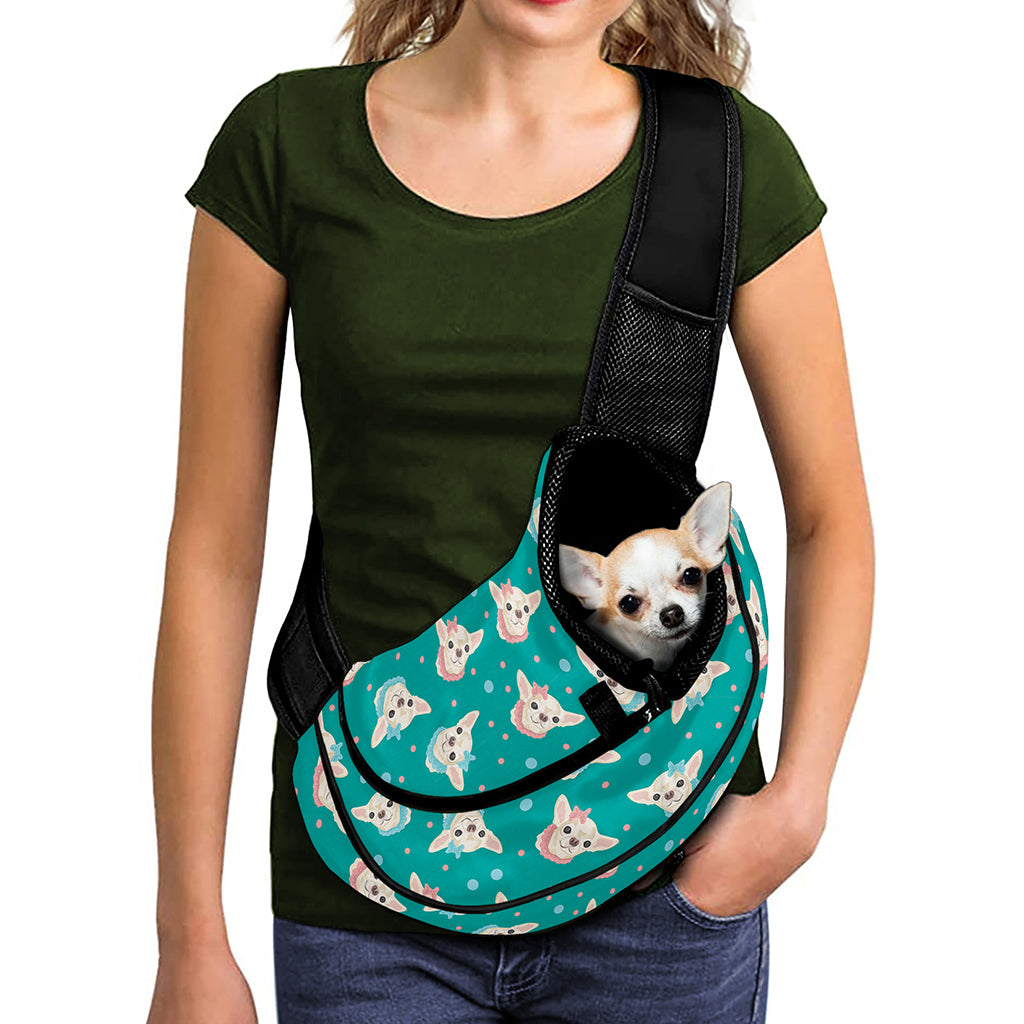 Chihuahua Puppy Pattern Print Pet Sling Carrier