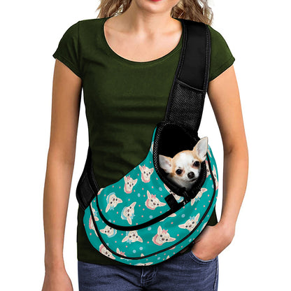Chihuahua Puppy Pattern Print Pet Sling Carrier