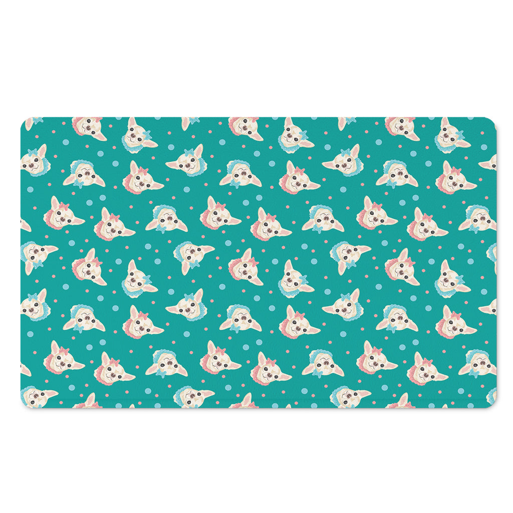 Chihuahua Puppy Pattern Print Polyester Doormat