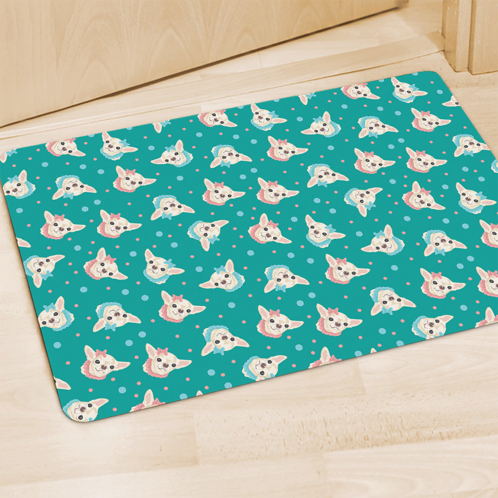 Chihuahua Puppy Pattern Print Polyester Doormat