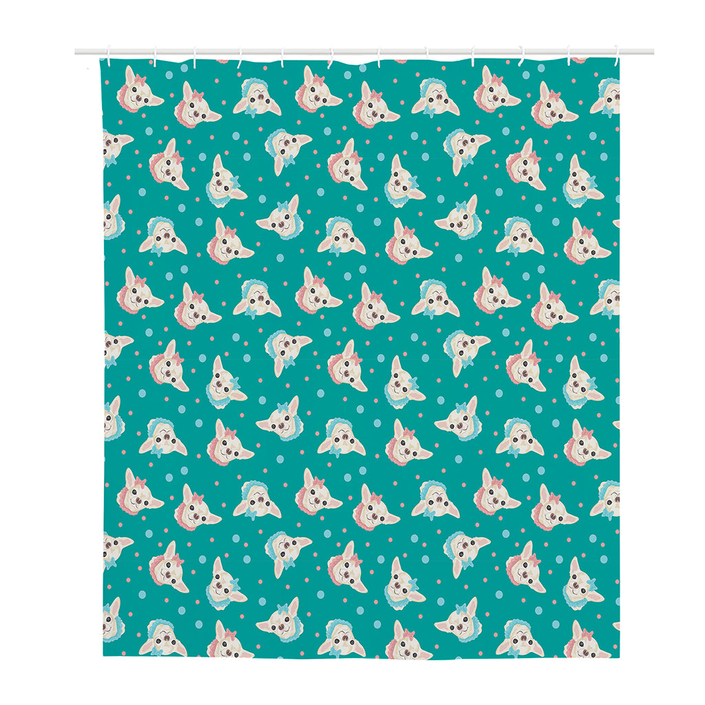 Chihuahua Puppy Pattern Print Polyester Shower Curtain