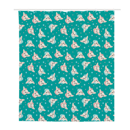 Chihuahua Puppy Pattern Print Polyester Shower Curtain