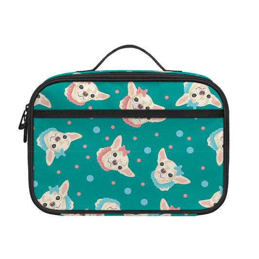 Chihuahua Puppy Pattern Print Portable Lunch Bag