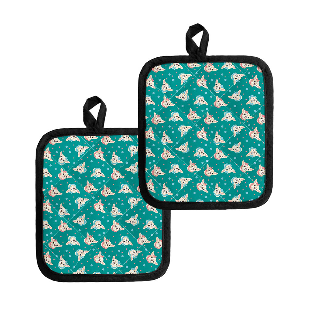 Chihuahua Puppy Pattern Print Pot Holders