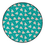 Chihuahua Puppy Pattern Print Round Floor Mat