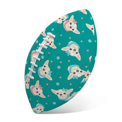 Chihuahua Puppy Pattern Print Rugby Ball