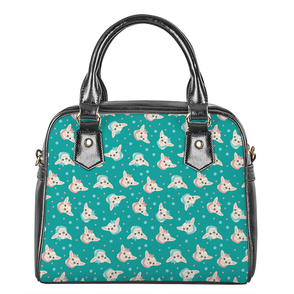 Chihuahua Puppy Pattern Print Shoulder Handbag