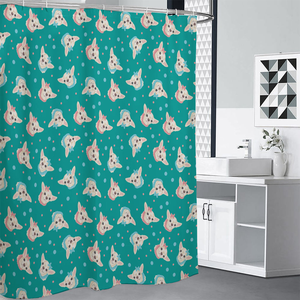 Chihuahua Puppy Pattern Print Shower Curtain