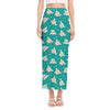 Chihuahua Puppy Pattern Print Side Slit Maxi Skirt