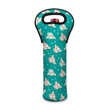 Chihuahua Puppy Pattern Print Single Neoprene Wine Tote