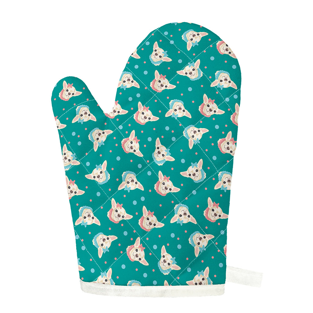 Chihuahua Puppy Pattern Print Single Oven Mitt