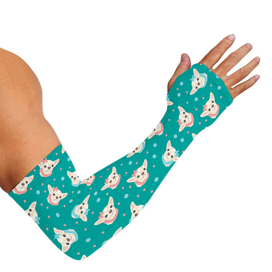 Chihuahua Puppy Pattern Print Sun Protection Arm Sleeves
