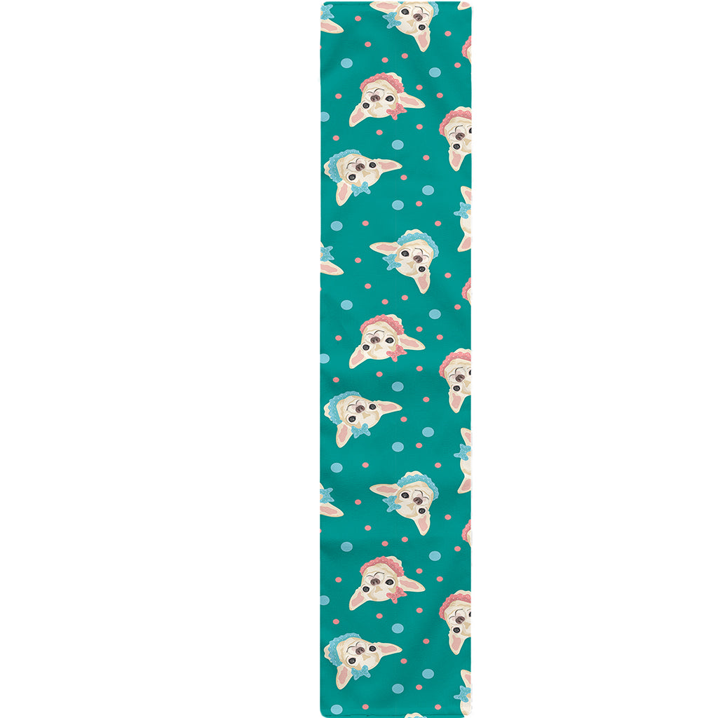 Chihuahua Puppy Pattern Print Table Runner